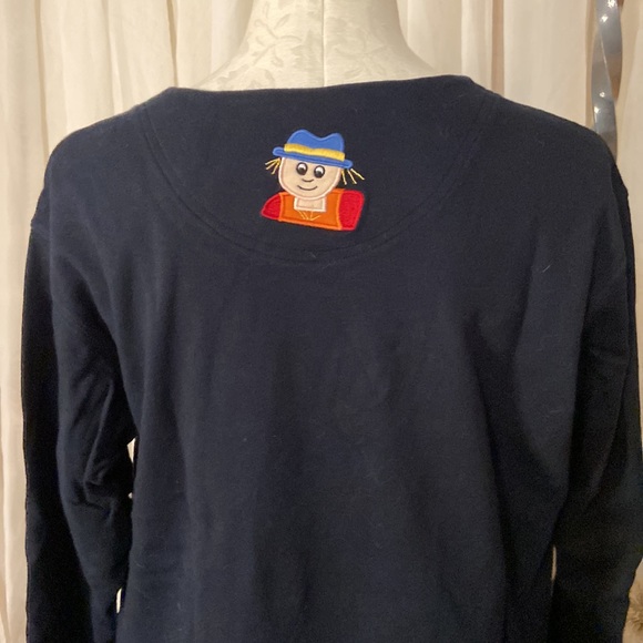 EUC NWOT Bechamel vintage pullover. Black with scarecrows. Size Small - Picture 4 of 8